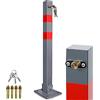 Sonnewelt 1x Palo di parcheggio con 3 chiavi, barriere per parcheggio con strisce riflettenti, palo di sbarramento pieghevole, piedistallo robusto in acciaio stabile per parcheggio