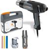 Steinel Pistola ad aria calda HG 2120 E Set per elettricisti, 2200 W, pistola termica 80-630°C incl. spelacavi, ugello riflettore, tubo termorestringente
