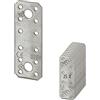 Siwitec - 25 connettori piatti 96 x 35 mm, zincati, spessore del materiale 2,5 mm, marcatura CE, piastra forata resistente alle intemperie, piastra di montaggio in lamiera forata, acciaio piatto
