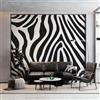 Generic Carta da Parati Nero Bianco Murales Fotografici 300L x 210A cm, Carta da Parati Zebrato Stampa Animalier per Soggiorno Camera da Letto Cameretta dei Bambini - Murale Panorama Effetto 3D