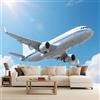 Generico Carta da Parati Fotografica 100x70 cm Cielo Plane Aereo Passeggeri Effetti 3D Murale Moderna Non Tessuto Opaco Poster da Parete Per Camera da Letto Soggiorno Ufficio Decorazione Domestica