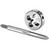 Burkit 1/4 -24 UNC Tap and Die Set mano destra, 1/4 x 24 UNC filettatura macchina rubinetto e dado rotondo