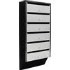 Rottner cassetta postale condominiale Depot 6 con 6 alloggi, struttura in lamiera d'acciaio, targhette portanome, apertura frontale superiore, 6 serrature a cilindro, Argento/Nero, 824x385x140 mm