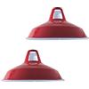 DC VOLTAGE Paralume in metallo, stile retrò, moderno, facile da montare, per lampade a sospensione industriali vintage, camera da letto, cucina, bagno, paralume anticato (confezione da 2, colore: rosso fienile)