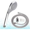 Generic Soffione a Risparmio Idrico + Tubo Doccia Universale da 1.5 m G1/2, Coffione Doccia con Tubo,Soffione ABS con Finitura，Facile da Installare e Pulire (Una Marcia-06603)