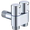 ZYNCUE Valvola angolare a doppio controllo, G1/2 1 Due Fuori Doppio Controllo Lavatrice Rubinetto WC Valvola Triangolo per Bagno WC Separatore Tre Vie Fori