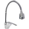Vetrine in rete Vetrineinrete® Rubinetto a canna alta flessibile pieghevole da lavello per cucina miscelatore orientabile monocomando 360° di rotazione con doccetta a doppio getto monoforo in ottone cromato 52934 B20