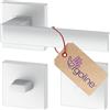 ERGO line La Maniglia ERGO per Porte del Bagno - Argento Opaca, Quadrata, Con Serratura (WC) - Guarnizione