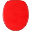 Sanilo Sedile WC | superficie di alta qualità | montaggio facile | cerniere robuste | Rosso