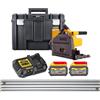 Dewalt DCS520T2 54v XR FLEXVOLT Cordless Plunge Saw 165mm -2X 6.0ah + Guide Rail