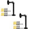 MroMax Staffe per mensole per tubi, staffe industriali per tubi in ferro (12 cm di altezza, 23 cm di profondità) mensole per tubi da parete rustiche decorazioni per tubi, 2 pezzi