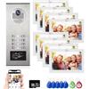 ANJIELO SMART Sistema di videocitofono a 4 fili per appartamento,2/3/4/6/8/10/12 unità 7 pollici monitor 1080P Kit citofono,3 in 1 sblocco,movimento rilevato per villa,Tuya (1 Campanell+ 8 Monitor)