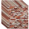IGTOPS Pannelli da parete 3D, autoadesivi, 10 pezzi, effetto pietra, 77 x 70 cm, 4 mm, autoadesivi, per cucina, camera da letto, bagno, soggiorno (rosso)