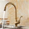 EGTink Rubinetto da cucina in bronzo antico miscelatore monocomando per lavello cucina in ottone retrò rubinetto miscelatore acqua calda e fredda girevole a 360° Rubinetteria per lavabo bagno in rame