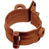 INEFA Morsetto per tubi con filettatura in acciaio, rivestito in plastica per grondaia, fascetta in acciaio, fascetta per pluviali, fascetta per pluviali 100mm, marrone