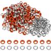 QUARKZMAN 200 Set Kit Occhielli in Metallo 6mm 1/4 Occhiello per Teloni Piccolo con Foro Rondelle per Scrapbooking Scarpe Abbigliamento Pelle Tela, Arancia