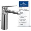 Villeroy & Boch Oasis miscelatore lavabo con asta - rubinetto bagno con cartuccia in ceramica - rubinetto lavabo a risparmio facile da pulire - altezza bocchetta 114 mm - miscelatore rotondo cromato