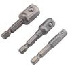 BE-TOOL Set di adattatori per bussola, 3 pezzi, barra di estensione con codolo esagonale, punte per trapano elettrico (1/4, 3/8, 1/2)