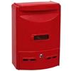 nextradeitalia 1PEZZO CASSETTA POSTALE IN ALLUMINIO PORTARIVISTE PER ESTERNI EUROPA ROSSA - cm.28,5x10x38h. colore rosso