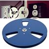 Sustvita bobina a nastro vuoto da 1/4 pollice, lega di alluminio da 7 pollici Acquisire bobina, 3 buche Open Rubarcent per bobina per bobina Audio (Blu)