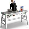Generic Piattaforma di lavoro regolabile alta pieghevole impalcatura multiuso scala e piattaforma piedini in gomma antiscivolo per cartongesso pittura sgabello pulizia lavaggio (dimensioni: lunghezza 180 cm