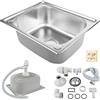 LANTUS Lavello da cucina Vasca singola in Acciaio Inox Spazzolato, Caravan Lavandino, Lavello appoggio inox piano con sifone e piletta,50*40*20cm