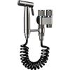 TYMYW Doccino Bidet per Wc Uno Dentro Due Fuori Kit per Bidet Tubo da Doccia da 2.5M E Staffa Rotabile, Grigio Spazzolato