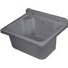 Negrari Lavandino Pilozzo a Muro in Resina PP, Resistente agli acidi di uso comune, Resistente all'umidità, Kit di scarico e di fissaggio inclusi, Interno e Esterno, L42 x P34 x H21 cm, Grigio Cemento