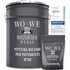 WO-WE 2K Pittura per pavimento W702 resina epossidica garage cemento industriali Bianco Puro RAL 9010-5Kg