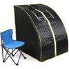 POPSPARK Cabina Sauna a vapore Sauna domestica in casa Bagno di vapore portatile a casa Mobile Sauna Spa (Nero)