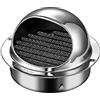 KDDEON Cappuccio a Griglia di Ventilazione Rotonda in Acciaio Inox 304 Esterno,Cappuccio Anti Corrente Discendente,Cappuccio Antipioggia per Cappa Aspirante per Tubo di Scarico Parete (120mm/4.7in)