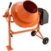 T-Mech Betoniera Elettrica Portatile 70 Litri 250W Arancione Velocità 30 giri/minuto - Maniglia Ergonomica & 2 Ruote per Trasporto - Fai da Te Ristrutturazione Cemento Calcestruzzo