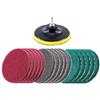 Frefgikty 16 panni abrasivi da 12,7 cm, 3 colori diversi, kit di pulizia per trapano, spazzole abrasive di ricambio, 1 gancio per la pulizia della casa