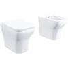 Parama Sanitari in Ceramica Filomuro Vaso Bidet Rimless Bianco Lucido Sedile Soft-close Chiusura Rallentata Mod. Havana
