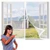 YUGAOYU Zanzariera per Finestra Magnetica 82 x 139 cm Autoadesivo Rete Anti Zanzare Resistente Nastro per Montaggio a Strappo per Legno Ferro Porte in Alluminio e Balcone, Bianco