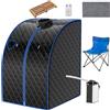 HOMASIS Sauna a Vapore Portatile con Sedia Pieghevole, Sauna da Casa con Temperatura e Timer Regolabili, Spa Personale per Casa con Telecomando, 78 x 87 x 100 cm, 1000W (Nero)