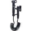 RANRAO Bidet - Doccetta in rame pieno con valvola di controllo a doppia valvola 1 in 2 uscite, erogatore per doccia, bagno, carta igienica, pulizia pannolini, valvola G1/2, colore: Nero