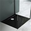 Mai & Mai Piatto Doccia con Piletta 70x80x4cm, Piatto Doccia Rettangolare Faro2 in Acrilico incl. Piletta di Scarico (AL01), Nero