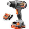 Fuxtec Pistola ad aria calda, termica 20V, fino a 550°C, FUXTEC E1HLP20, con batteria 2Ah e caricatore 2,4A- scioglimento, sverniciatura, saldatura, piegatura - riflettore e ugello deflettore