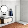 GENERIC WALK IN Parete Doccia Movibile Pivotante 66x197 cm in Vetro 6 mm Trasparente Temperato Anticalcare Telaio Cromato Lucido