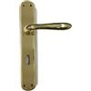 effedielle MANIGLIA PER PORTA SIDNEY 1126 P IN MARITECH ORO LUCIDO, FORO PATENT, CON PLACCA INTERASSE MM.70 COMPLETA PER UNA PORTA DENTRO+FUORI, CON MOLLA DI RITORNO VITI DI FISSAGGIO COMPRESE