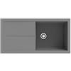 Respekta Cleveland Lavello in Composito Mineralite Grigio / 1 Vasca da Incasso 100 x 50 cm / Adatto a Basi da 60 cm di Larghezza