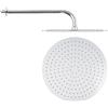 BAGNOCLIC Soffione doccia 20 cm con braccio doccia 25 cm - tutto acciaio inox resistente e moderno