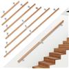 Hebitod Corrimano in legno di faggio, ringhiera per scale, 120 cm, con supporto a parete, corrimano in legno antiscivolo, per scale, corridoi, scale da giardino, balcone, soffitta