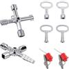 KATIMI 6 Pezzi Set di Chiave Universale, Chiave Quadrata Contatore a 4 Impronte, Chiave Contatore Enel Multifunzionale, Chiave Enel Triangolare Portatili per Contatori Acqua e D'elettrici