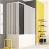 Yellowshop - Box Vasca 2 Ante in PVC ILARY, Apertura Angolare a Soffietto, Reversibile, Struttura Bianca Pannelli Semi-Trasparenti, Facile Installazione, Sopravasca, Vasca da Bagno (70 x 170 cm)