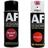 Alex Flittner Designs Bomboletta spray compatibile con Renault B76 Rouge De Feu Metallic Smalto trasparente 2K bomboletta spray 400ml