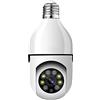 KEIRAA Telecamera di Sicurezza Domestica E27, Sistema Di Allarme Con Telecamera a Lampadina 1080P con WiFi a 2,4 GHz, Telecamere Di Sorveglianza Wireless Panoramiche a 360° Con Visione Notturna