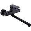 ZPSPZ Miscelatore Cucina a Muro Nero Ottone Doppio Foro Fredda e Calda Girevole Rubinetto da Cucina a Parete-20 Cm