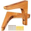 Housoutil Staffa Triangolare in Bambù per Mensole Galleggianti, Supporto Stabile a Muro, Set da 2 Pezzi, Design Elegante e Salvaspazio per Scaffali Moderni